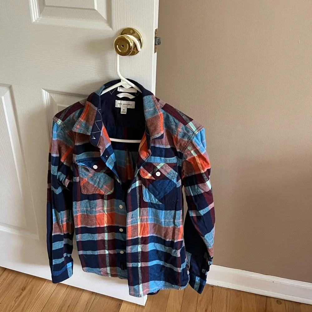 Flannel shirt men’s xs, dress shirt boys size 12 , 2 for 7.00 like new! - Picture 1 of 2